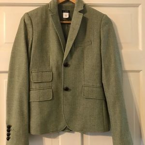 JCREW Green herringbone blazer size 0